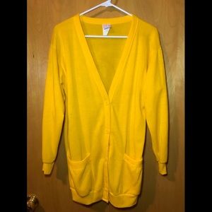 Mustard yellow dad cardigan